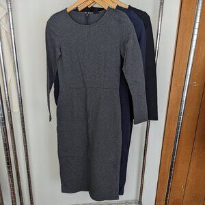 J. Crew Lot of 3 Midi Sheath Long Sleeve Knit (Black Navy Grey) Size 00 NWOT
